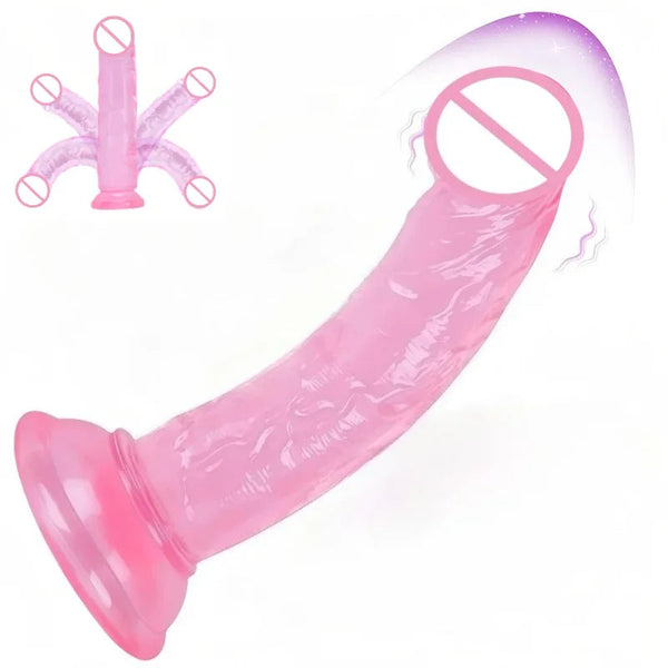 Lunéa Massaggiatore curvo in silicone con ventosa